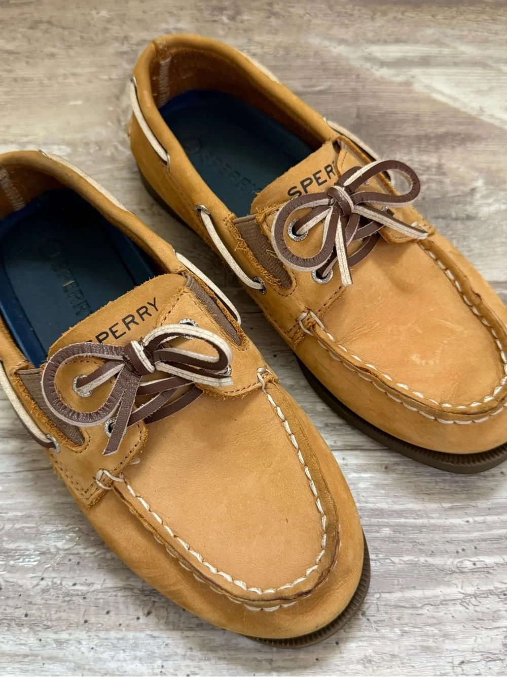 Sperry Boys Top Sider Leather Boat Shoes Sz 2